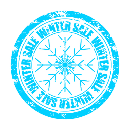 Winter sale rubber stamp isolated on white background. Winter discount and winter holiday sale print stamp, vector shopping seal illustrationのイラスト素材