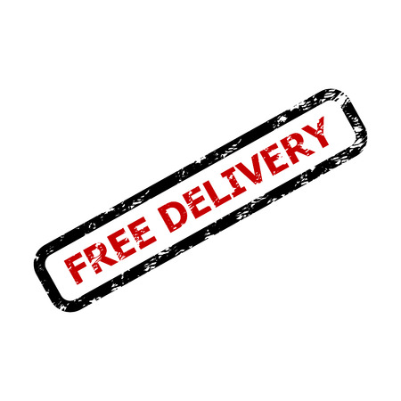 Free delivery text rubber stamp isolated on white. Guarantee free delivery for business, guarantee transportation. Vector illustrationのイラスト素材