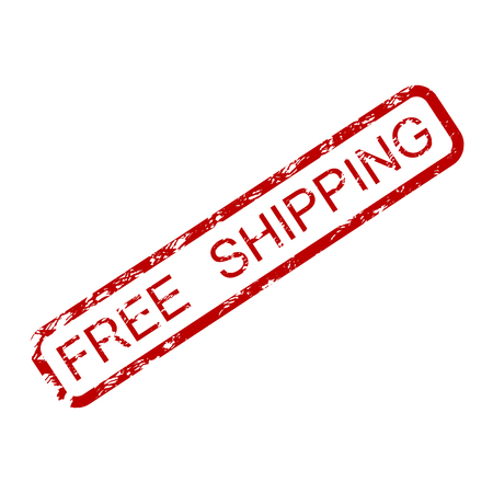 Free shipping rubber stamp isolated on white. Home delivery services, worldwide shipping free, vector illustrationのイラスト素材