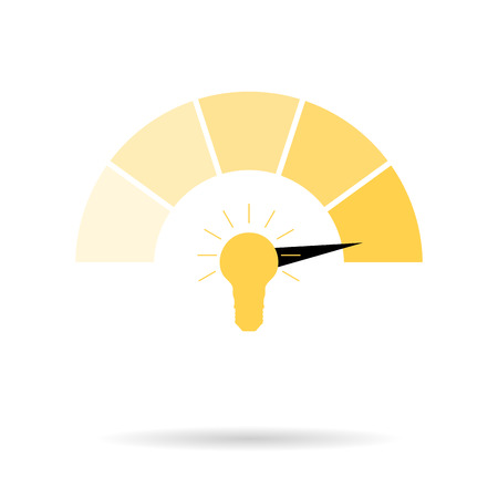 Indicator of creativity new ideas bright and dim. Idea creative interface indicator. Vector illustrationのイラスト素材