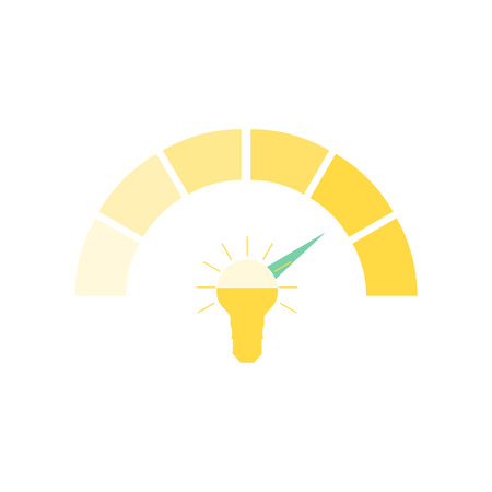 Measurement ideas for start up. ?reative idea measuring, indicator power energy inspiration level. Vector illustrationのイラスト素材