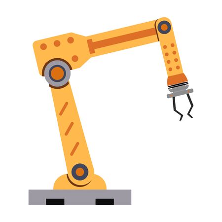 Arm mechanical conveyor, hydraulic engineering mechanic, automatic robot, automation system tool for factory. Vector illustrationのイラスト素材