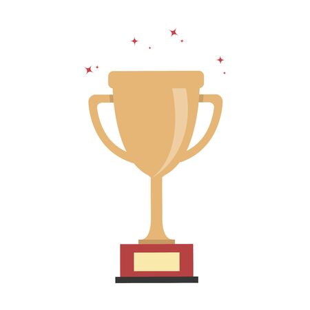 Golden cup isolated, winner goblet. Golden prize reward, gold success award, first place and element for ceremony, victory competition, goblet illustrationのイラスト素材