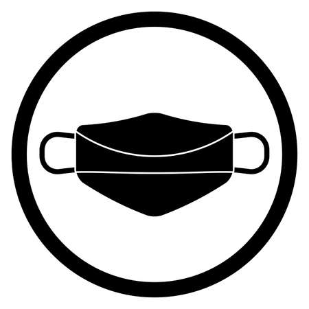 Mask icon sign symbol badge to enter in shop. Personal protection equipment against flu infection, vector protect healthy illustrationのイラスト素材