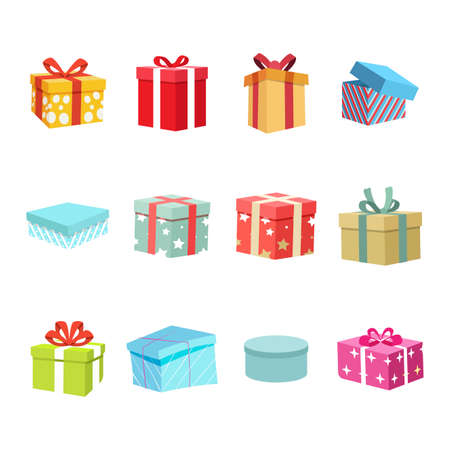 3d isometric gift box to xmas and new year, valentine day and birthday. Surprise to xmas holiday, illustration element packaging to design anniversary birthday, christmas card, giftbox parcel vectorのイラスト素材