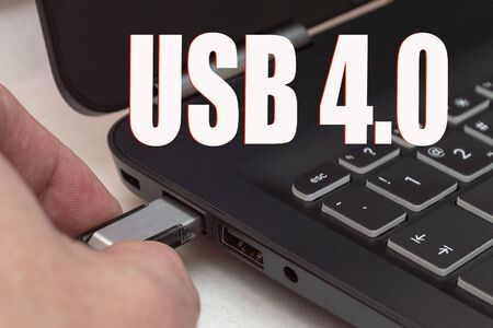 New usb port - USB 4.0. Top front viewの写真素材