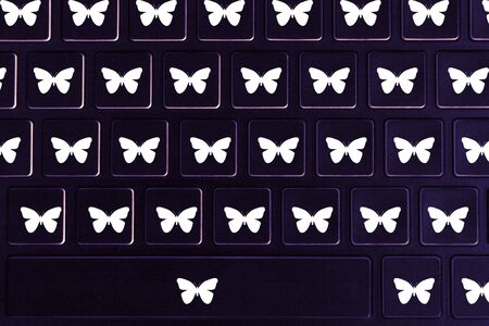 Butterfly symbols on the keyboard. Conceptの写真素材