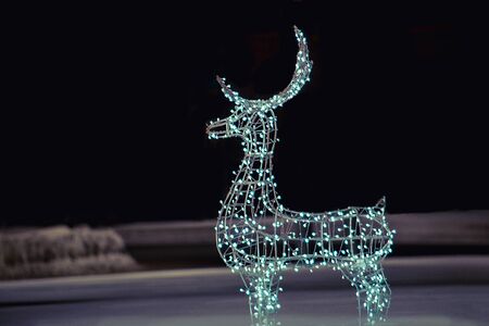 Deer from garlands for the new year. Side view.の写真素材