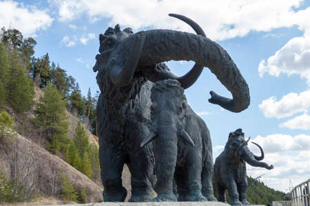 Statue of mammoth. Hunty-Mansiysk city, Russia - May 3, 2021のeditorial素材