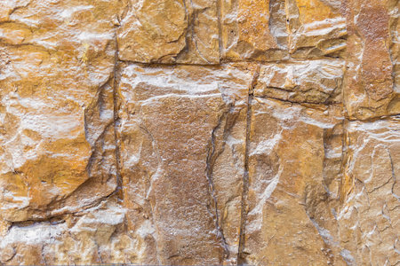 Stone wall of yellow crimean limestone