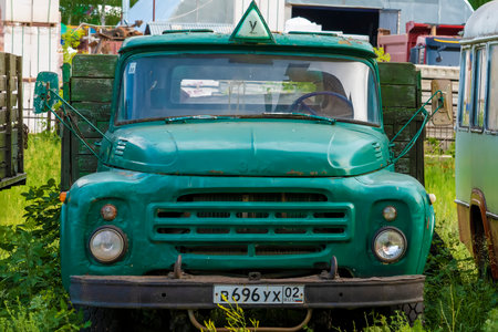 ZIL truck training vehicle. Bashkortostan, Russia - June 12, 2021.のeditorial素材