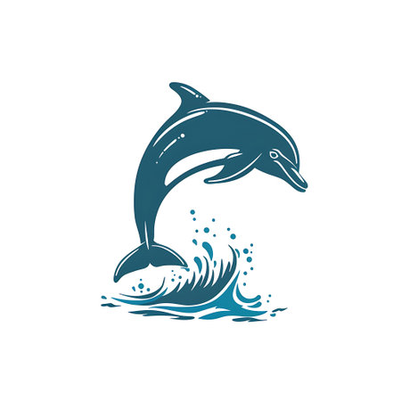 Graceful Dolphin Leaping Out of Waterのイラスト素材