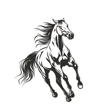 Horse in Full Gallopのイラスト素材