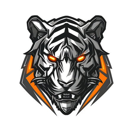 Battle Cybernetic Tiger logoのイラスト素材