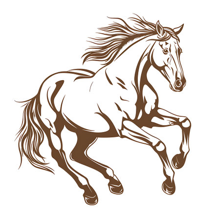 Horse in Full Gallopのイラスト素材