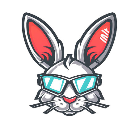 A rabbit with cyber earsのイラスト素材
