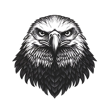 Black and White Eagle Artのイラスト素材