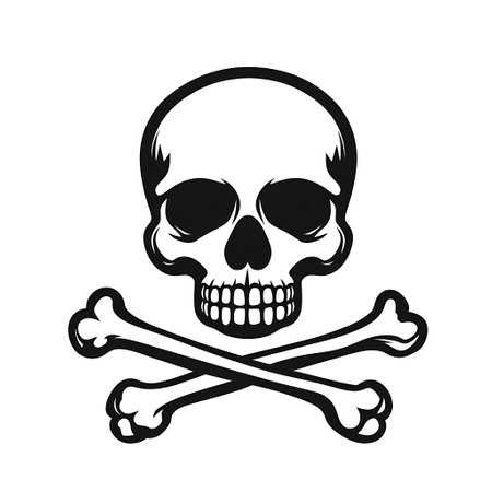 A traditional skull and crossbones simple illustationのイラスト素材