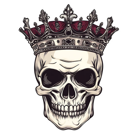 A regal skull wearing a crownのイラスト素材