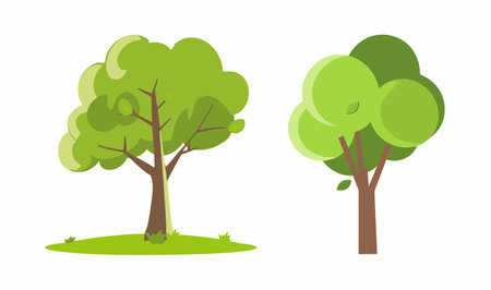 vector flat design of green treeのイラスト素材