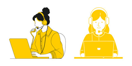 illustration of a female customer serviceのイラスト素材