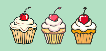 A cupcake with cream and a cherry