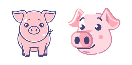 A cute pig illustrationのイラスト素材