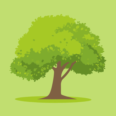 illustration of an oak tree in the parkのイラスト素材