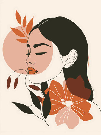 beautiful woman portraitのイラスト素材