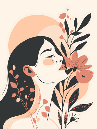 beautiful woman portraitのイラスト素材