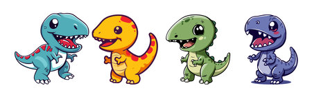 A cute cartoon dinosaur T-Rexのイラスト素材