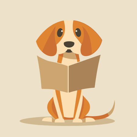 Beagle holding a mapのイラスト素材