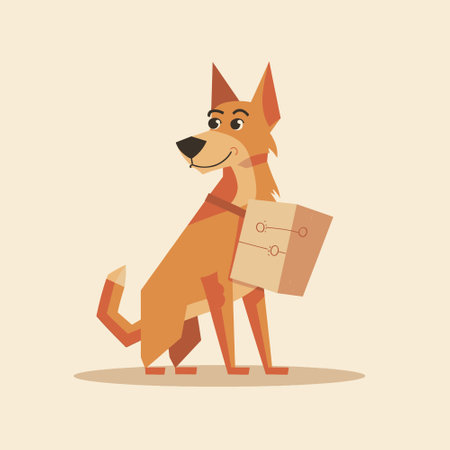 German Shepherd holding a mapのイラスト素材