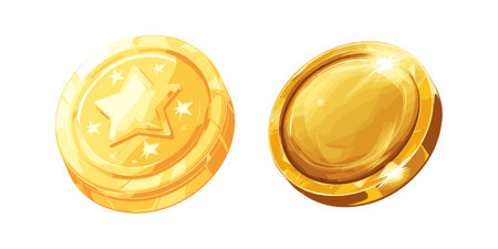 shiny coin game currencyのイラスト素材
