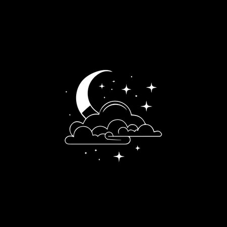 clouds and a moonのイラスト素材