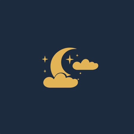 clouds and a moonのイラスト素材