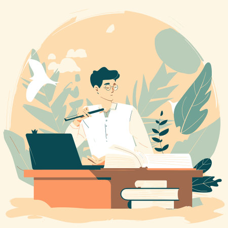 Profile Background for a Writerのイラスト素材