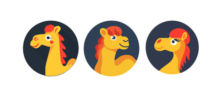 Round logo of a camelのイラスト素材