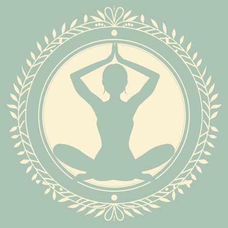 Yoga pose inside a circular designのイラスト素材