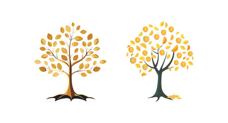Investment tree with coins as leavesのイラスト素材