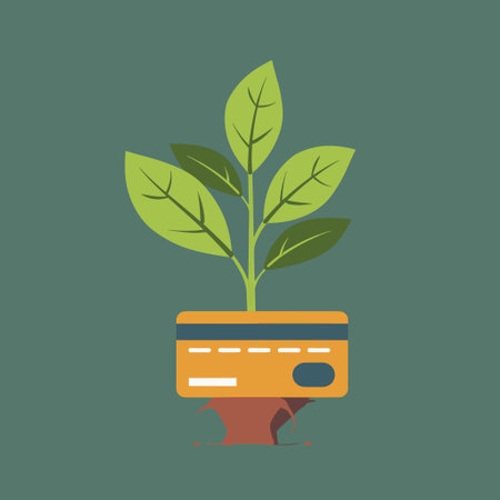 Credit card growing from a plantのイラスト素材