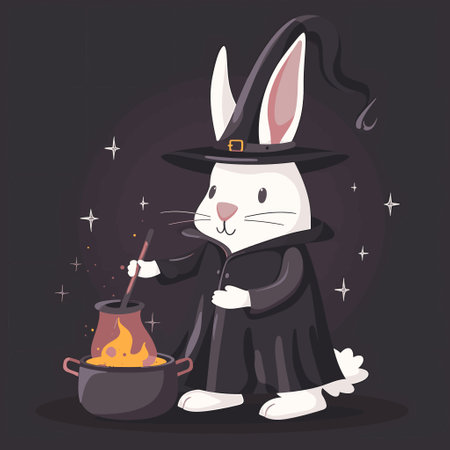 Rabbit dressed up like a sorcererのイラスト素材