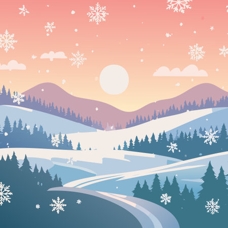 snowflakes against a soft pastel backgroundのイラスト素材