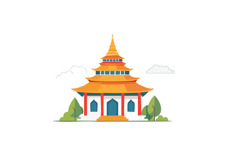 Temple Decorations illustrationのイラスト素材