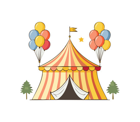 Circus Tent with Balloonsのイラスト素材