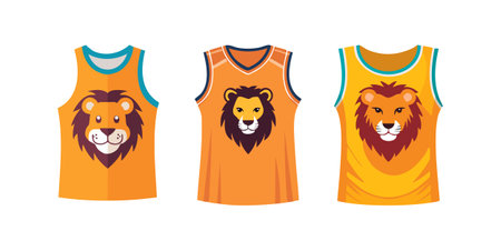 Basketball Jersey with a Cool Lion Mascotのイラスト素材