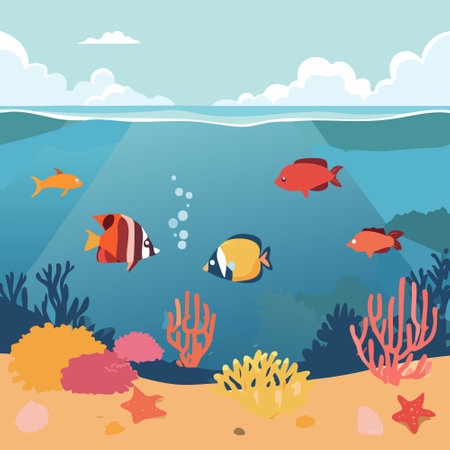 Underwater Coral Reefのイラスト素材