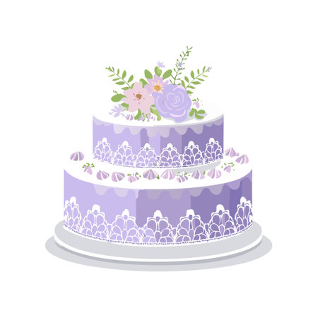 Pastel Lavender Lace Cakeのイラスト素材