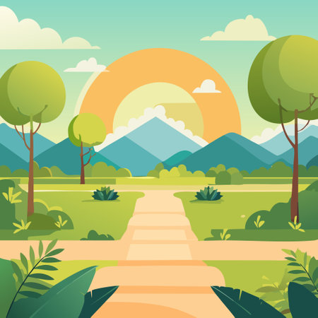 Botanical Garden Illustrationのイラスト素材