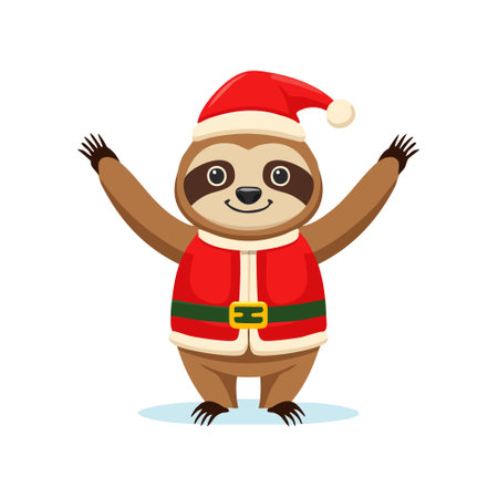 Cute Sloth with santa costumeのイラスト素材